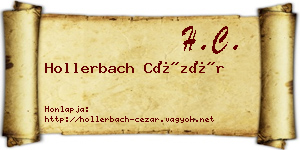Hollerbach Cézár névjegykártya